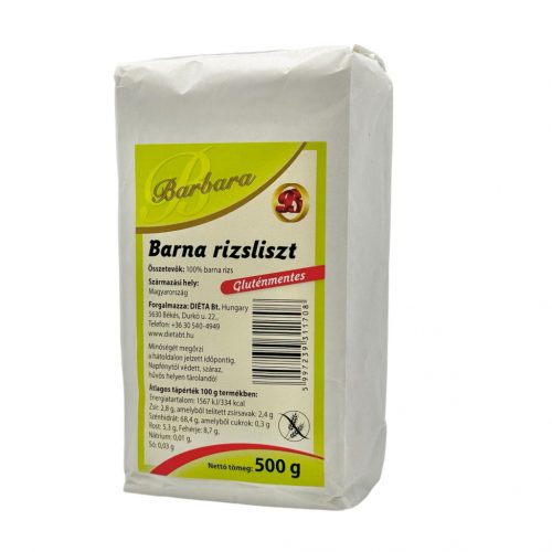 Barna rizsliszt 500g Barbara