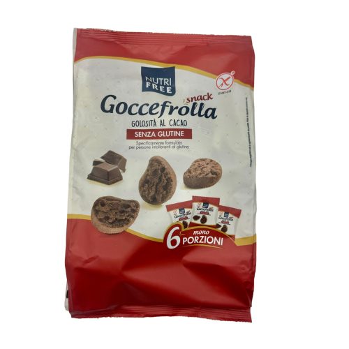 Gocce Frolla Snack Cacao - csokis mini keksz (6*40g) Nutrifree