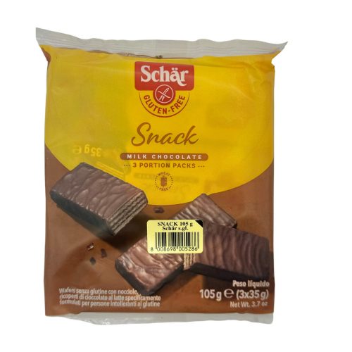 Mogyorós krémmel töltött ostya snack csokoládé bevonattal 105g Schar